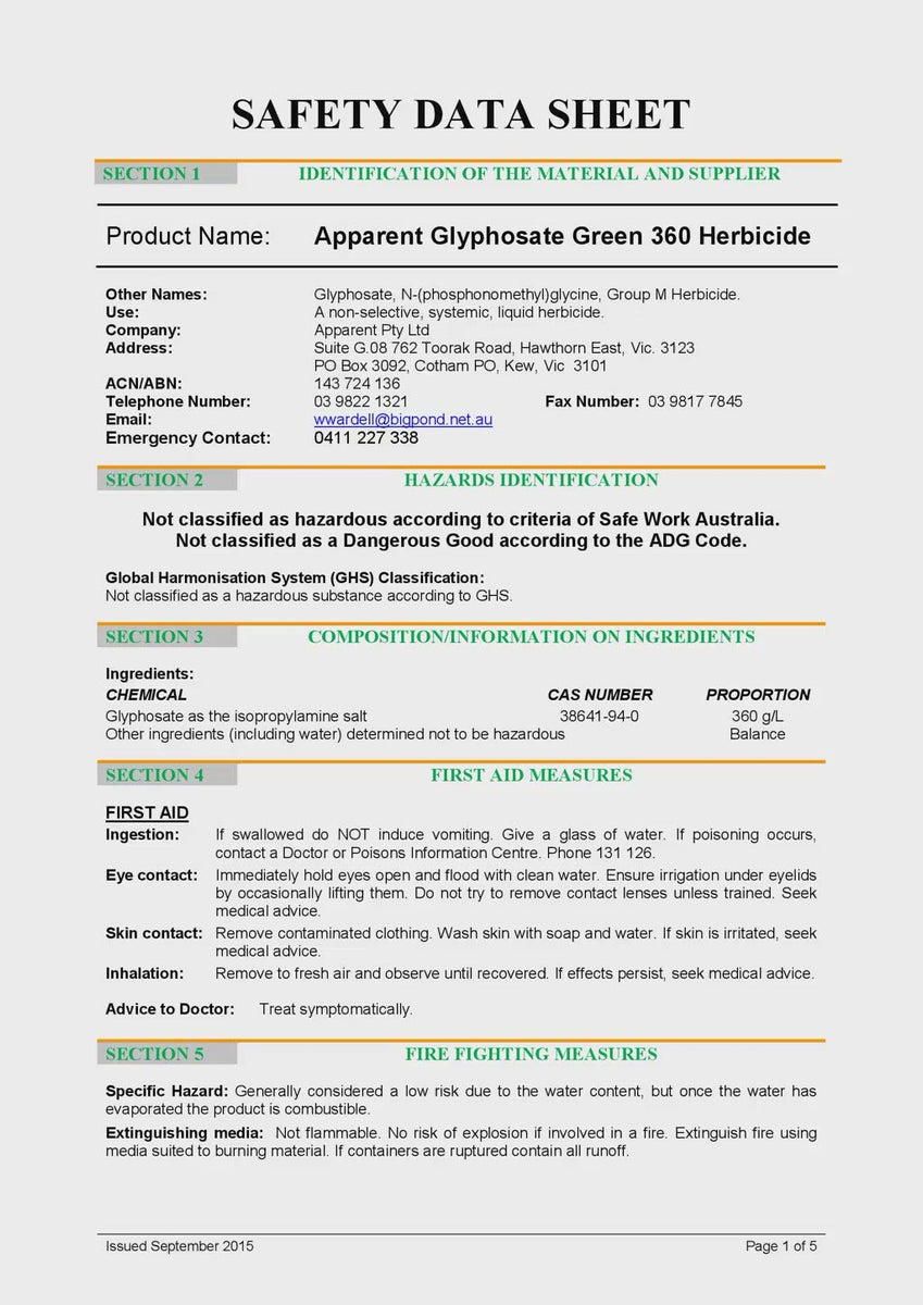 Glyphosate Green 360 — Rockbank Nursery