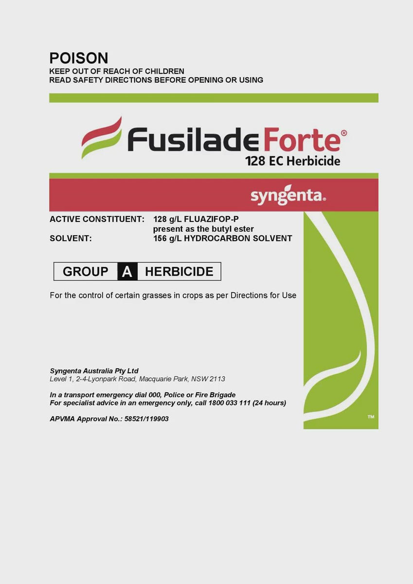 Fusilade Forte (128 g/L FLUAZIFOP-P present as the butyl ester) –  trueblueturf
