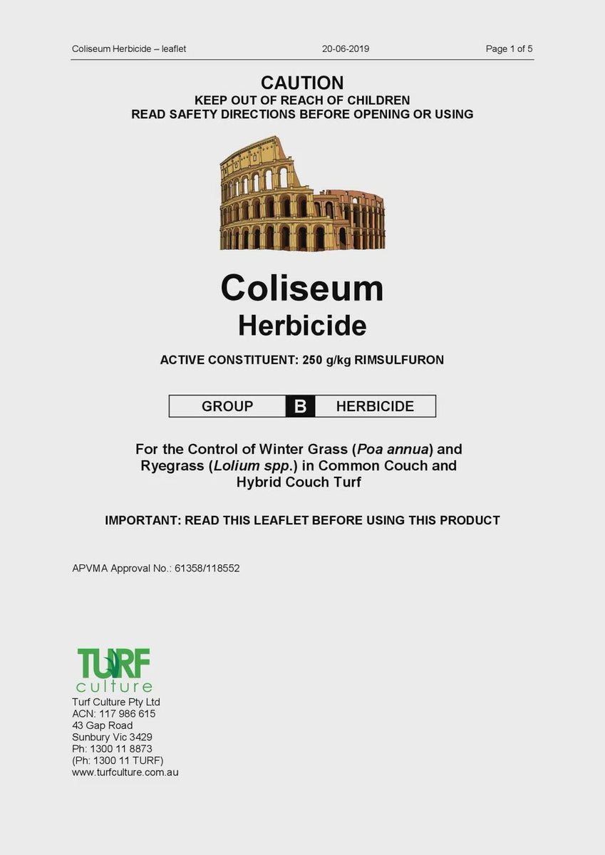 Coliseum Herbicide (250 g/kg RIMSULFURON)